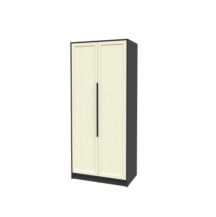 Шкаф распашной Тренд КТ-Ш2 (Антрацит ЛДСП/ Дуб снежный ЛМДФ) Ш918 В2128 Г547 Шкаф распашной Тренд КТ-Ш2 (Антрацит ЛДСП/ Дуб снежный ЛМДФ) Ш918 В2128 Г547